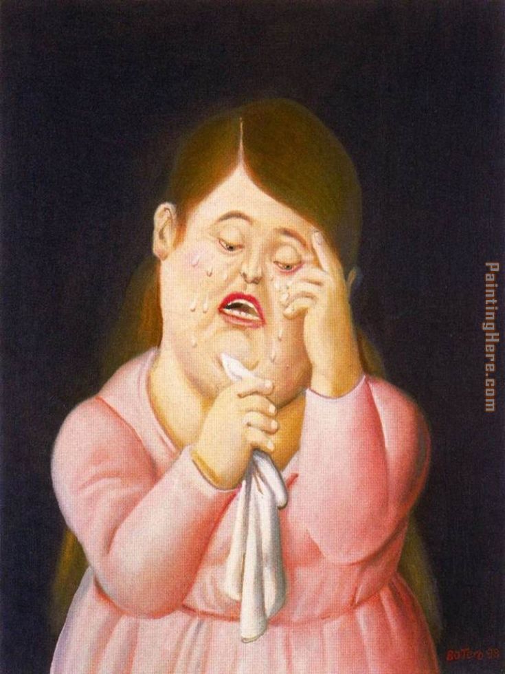 Mujer llorando 02 painting - Fernando Botero Mujer llorando 02 art painting